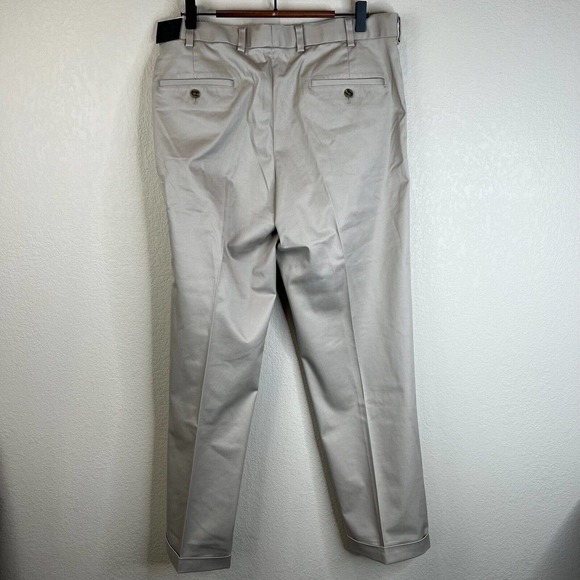 Brooks Brothers Mens Lightweight Chino Stretch Pants 34 Khaki Brown Elliot Fit - Picture 2 of 16